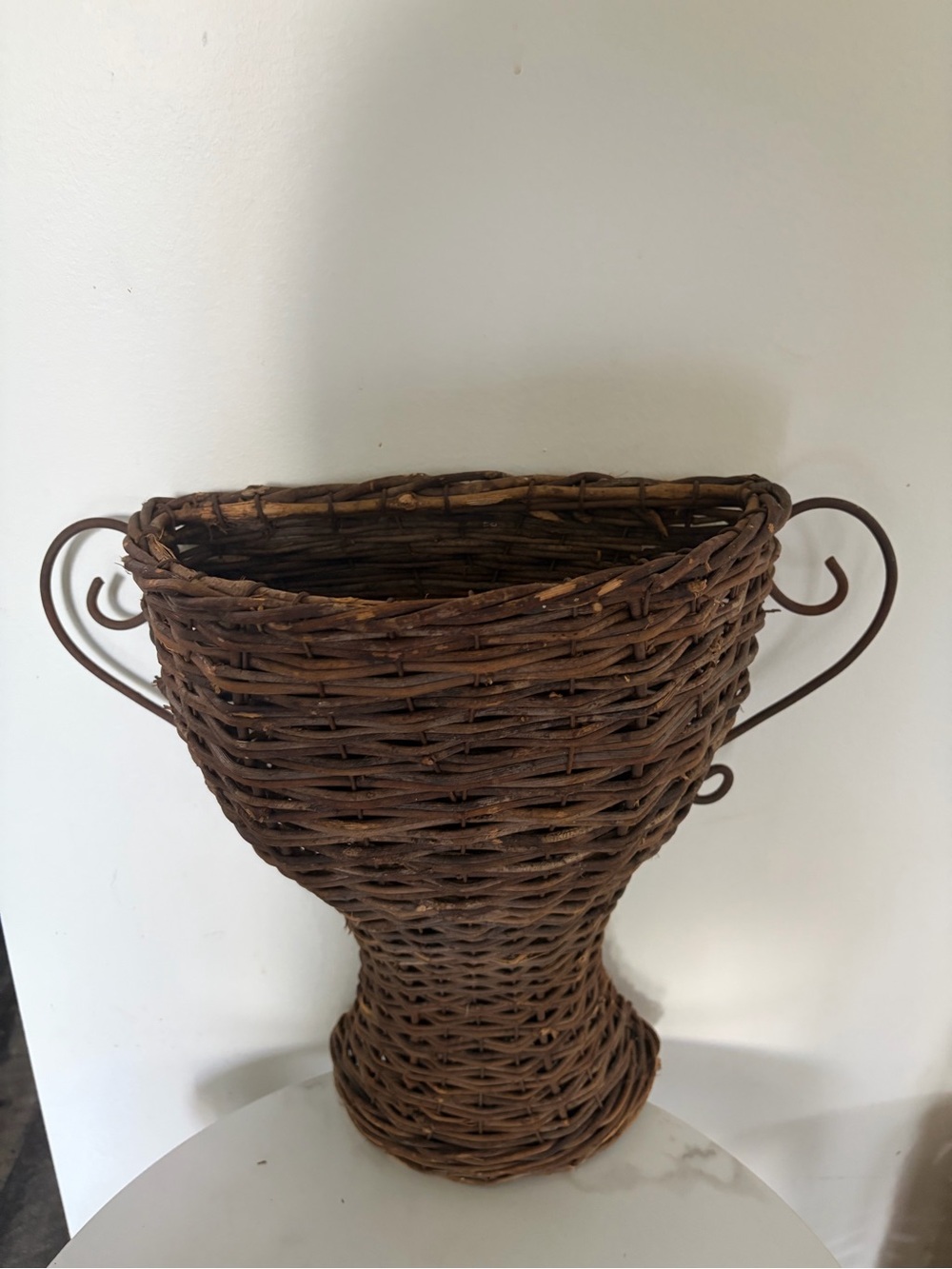Woven Rattan Decorative Vase wall Planter - Brown - Picture 4 of 8